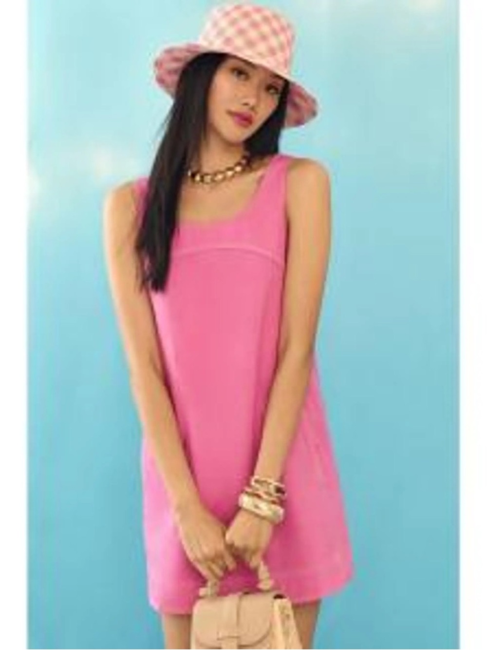 By Anthropologie Pilcro Hot Pink Sleeveless Shift Mini Dress